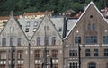 Houses in Bryggen, Bergen, Norway. Bryggen is the site of the original settlement of Bergen, and the cityÃ¢â¬â¢s best-preserved Royalty Free Stock Photo